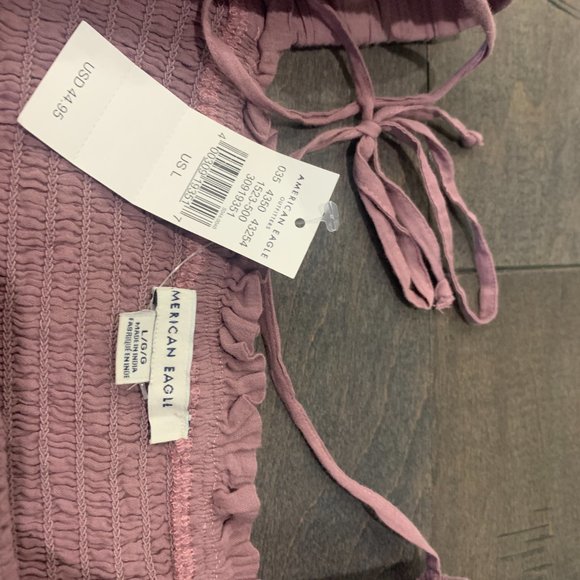 American Eagle Cropped Tie-Back Top | Long Sleeve | Trendy Casual Wear | NWT - Picture 5 of 5